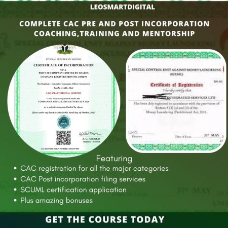 COMPLETE CAC PRE AND POST INCORPORATION COACHING,TRAINING AND MENTORSHIP