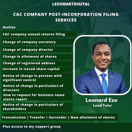 CAC COMPANY POST INCORPORATION FILING SERVICES